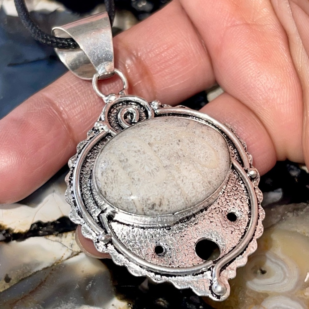Fossilized Coral Pendant 2 1/2”